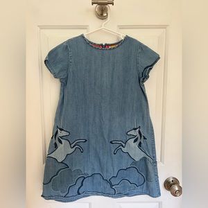 Mini Boden Denim Dress Girls Size 8-9Y